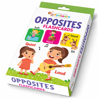 Opposites Flash Cards - 30 highly researched double-sided cards showing Rich and Poor