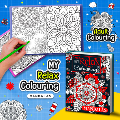 My Relax Colouring Mandala Book | Mindful Mandala Coloring Book for Kids | Creative & Stress Relief Activity Book
