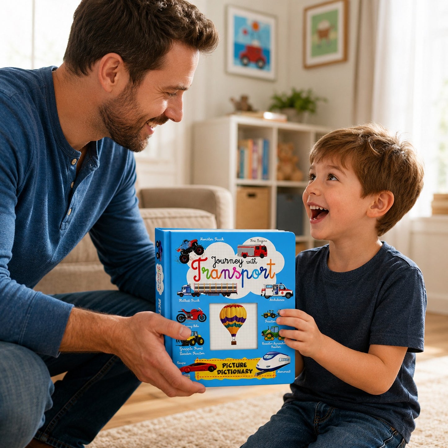 Journey with Transport – Picture Dictionary | Vehicles & Early Learning Board Book for Kids