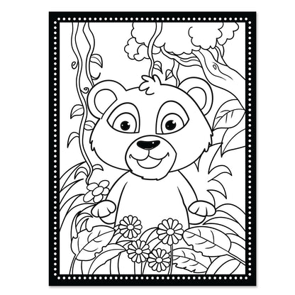 3D Velvet Board – Bear | Velvet Coloring Board for Kids | Mess-Free Art & Craft Activity