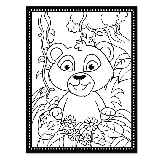 3D Velvet Board – Bear | Velvet Coloring Board for Kids | Mess-Free Art & Craft Activity