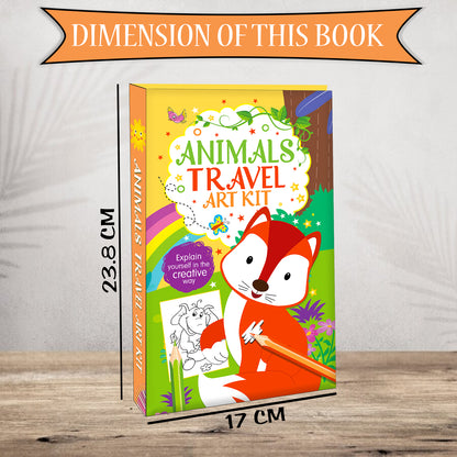 Animals Travel Art Kit | Animal Coloring & Activity Book for Kids | Creative Travel Art Kit
