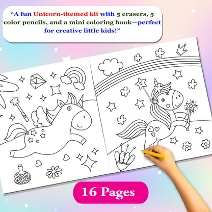 Magical unicorns eraser & pencil kit