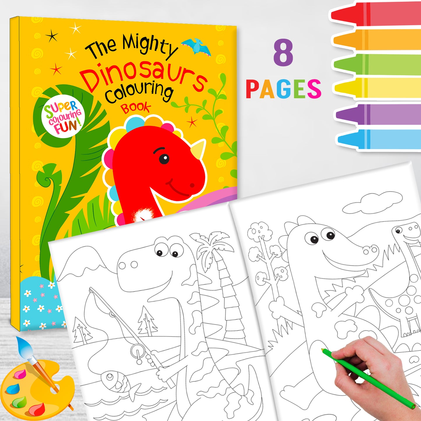 The mighty dinosaur colouring set