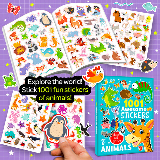 1001 Awesome Stickers – Animals | Mega Sticker Activity Book for Kids | Creative Play & Fun Learning