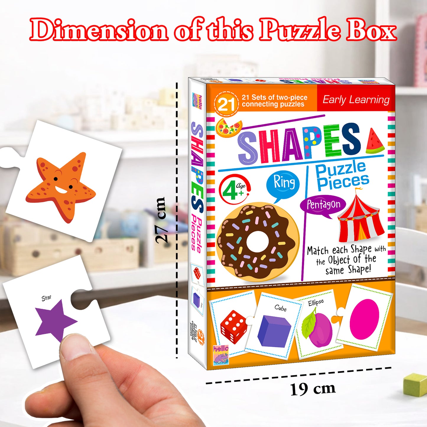 Shape Puzzle Pieces | 2-Piece Connecting Puzzle Set for Kids 4+
