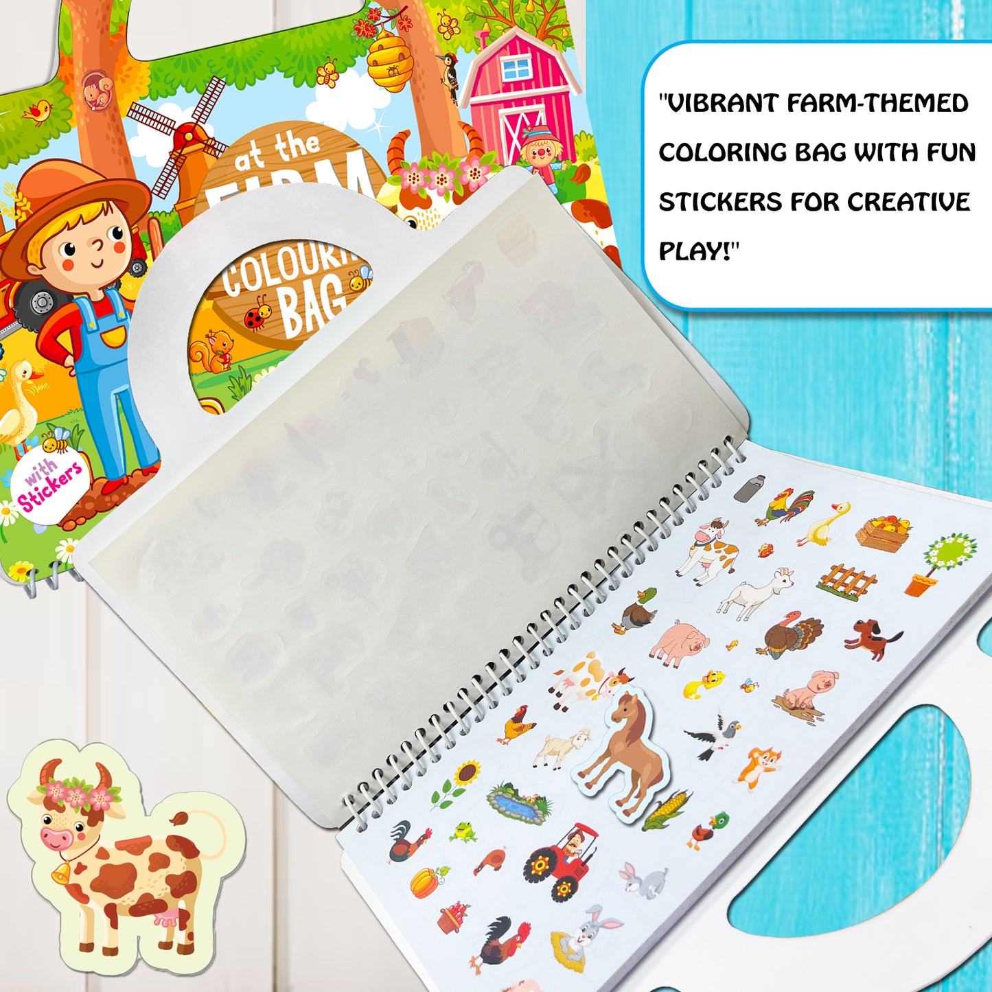 At the Farm Colouring Bag | Farm Coloring & Creative Activity Kit for Kids