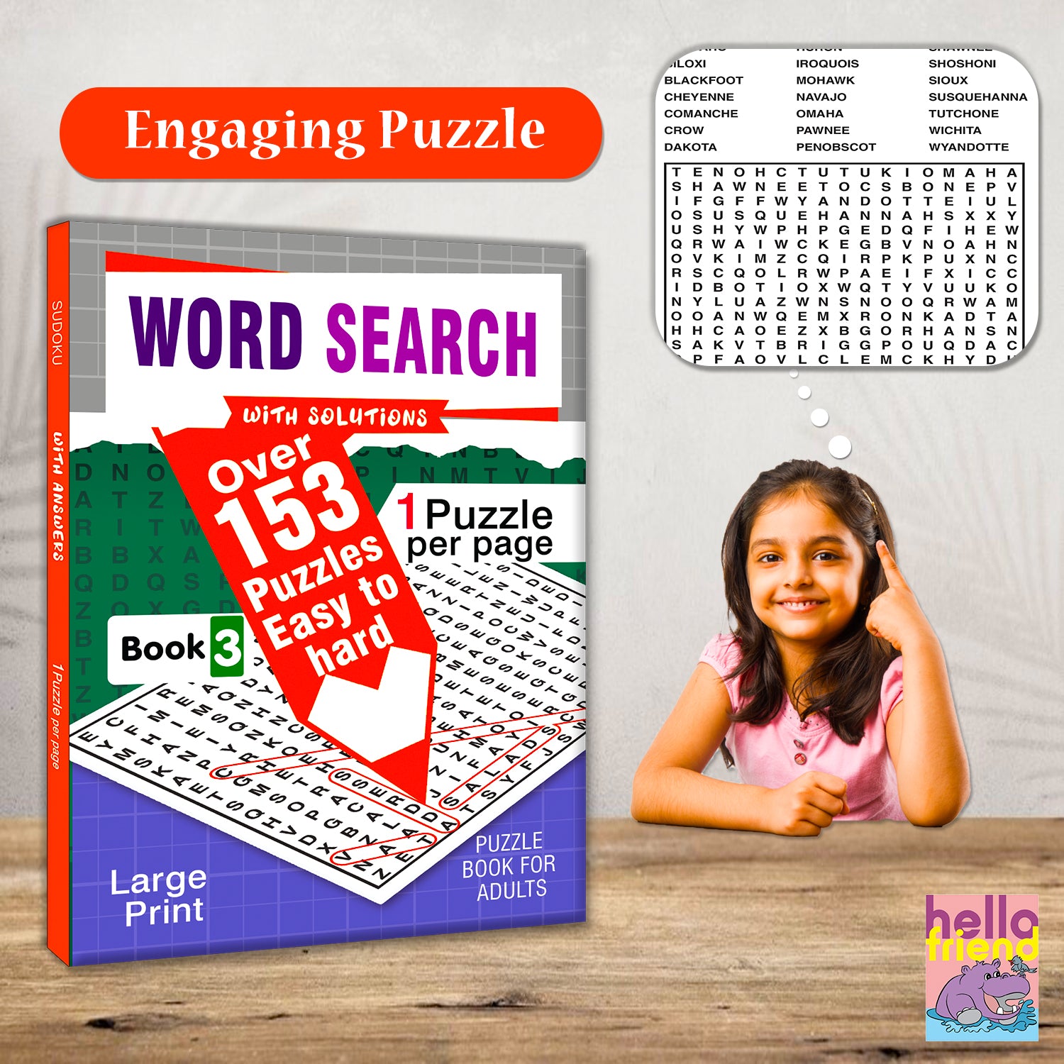 Word Search Puzzles Book 3 with Solutions - Interior Word Search Pages Spread