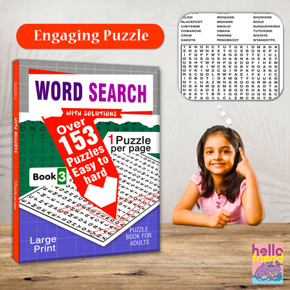 Word Search Puzzles Book 3 with Solutions - Interior Word Search Pages Spread
