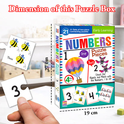 Numbers Puzzle Pieces | 2-Piece Connecting Puzzle Set for Kids
