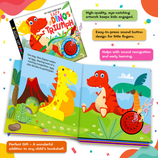 Lazy Dinosaur Trump Sound Book | Single Sound Board Book for Kids