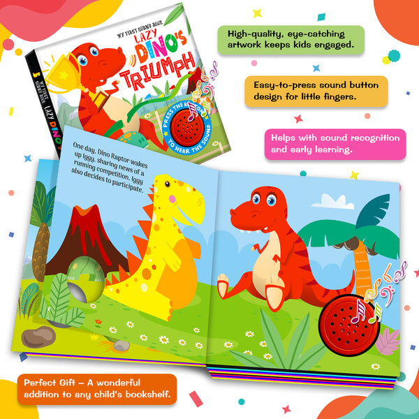 Lazy Dinosaur Trump Sound Book | Single Sound Board Book for Kids