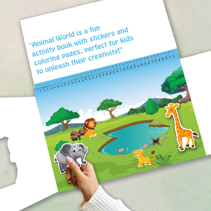 Animals World – Stickers Book | Animal Sticker Activity Book for Kids | Creative Play & Fun Learning