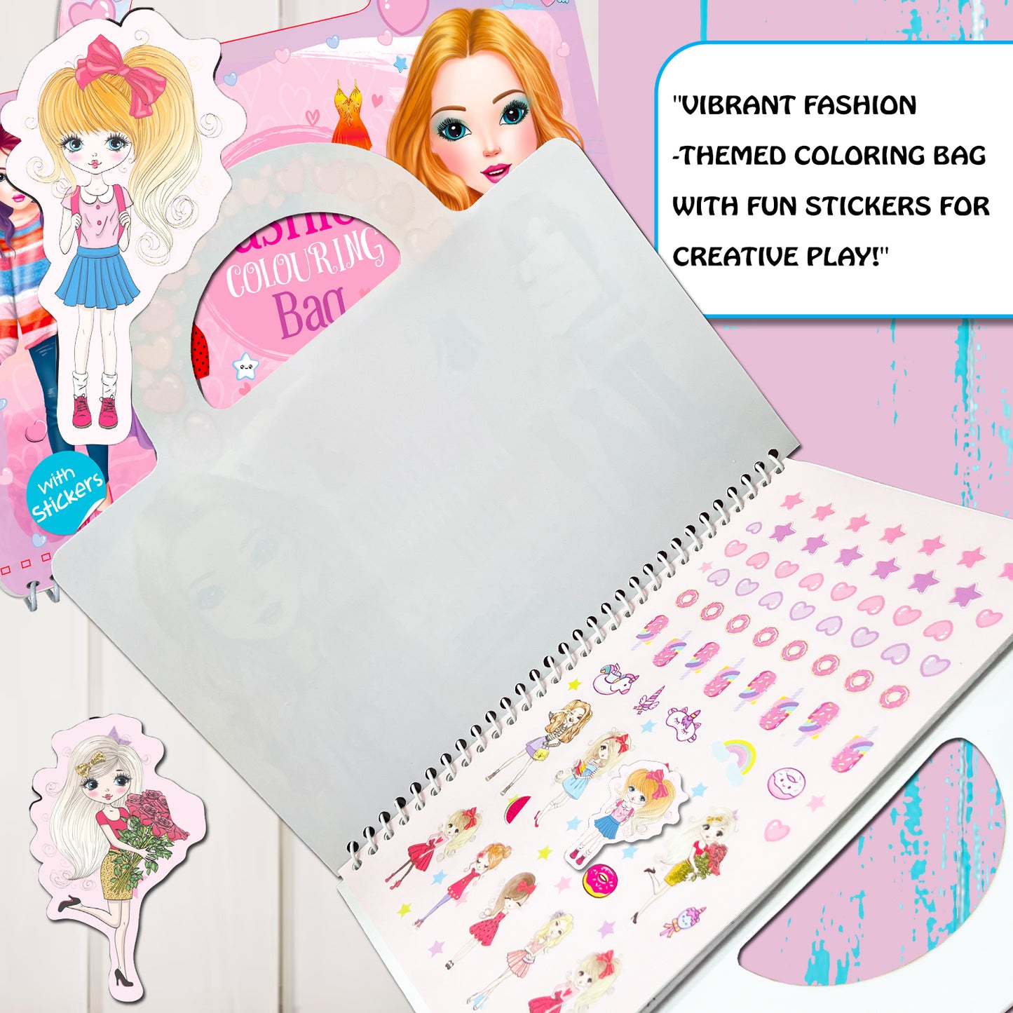 My Fashion Colouring Bag | Fashion Coloring & Creative Activity Kit for Kids