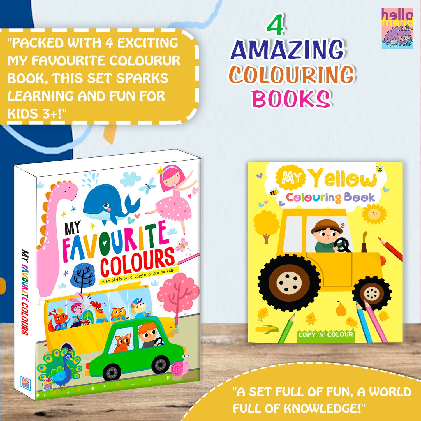 My Favourite Colours 4 Books Set | Activity & Colouring Book Collection for Kids