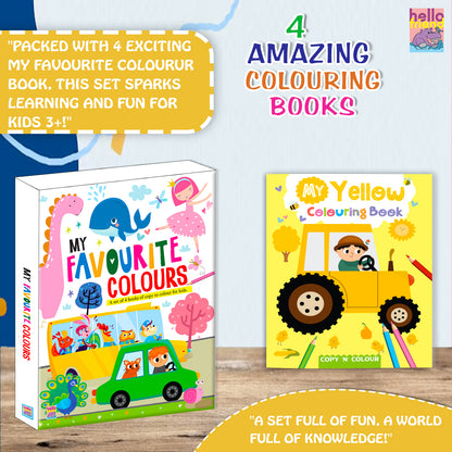 My Favourite Colours 4 Books Set | Activity & Colouring Book Collection for Kids