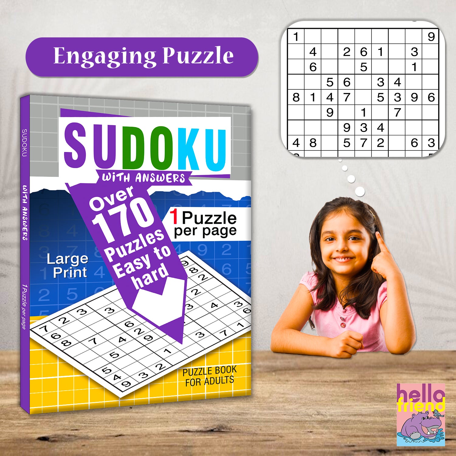 Sudoku Puzzles Book with Solutions - Interior Sudoku Pages Spread