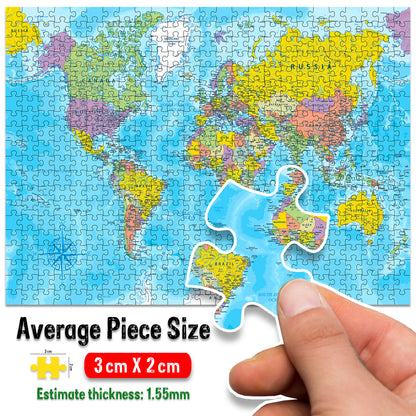 World Map Jigsaw Puzzle | 500 Piece Educational Puzzle for Kids 6+