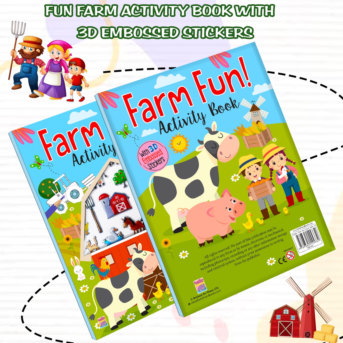 Farm Full Activity Book | Sticker Activity Book for Kids | Creative Farm-Themed Learning & Play Book