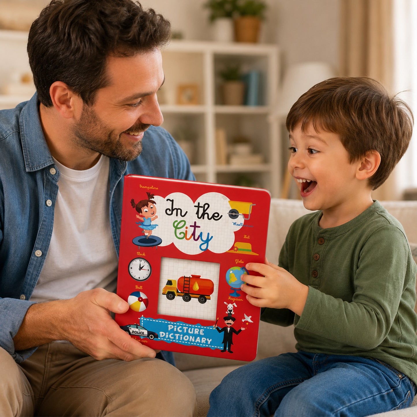 In the City – Picture Dictionary | First Words & Early Learning Board Book for Kids