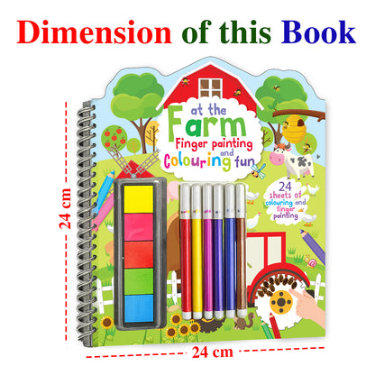 Farm Finger Painting & Colouring Fun | Finger Painting & Coloring Activity Book for Kids | Creative Art & Craft Kit