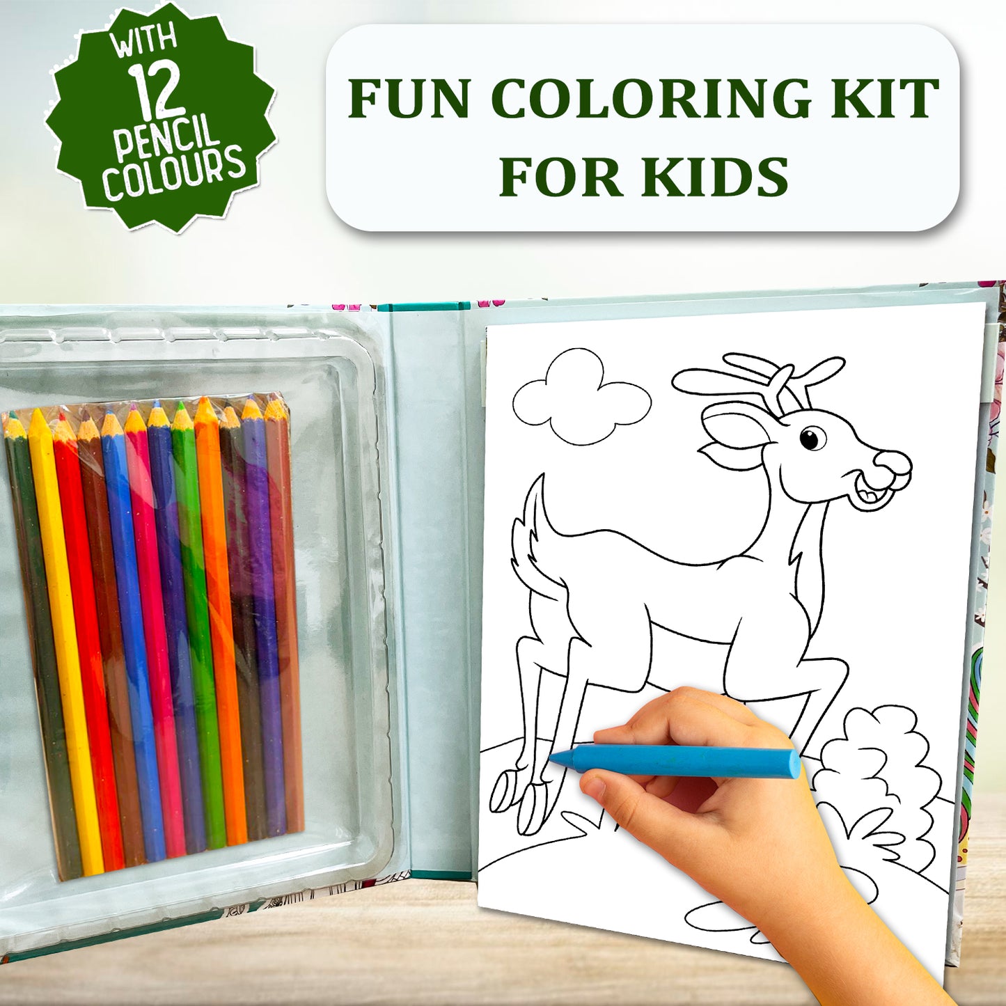 Animal Doodle Art Kit | Animal Doodle Coloring & Creative Activity Kit for Kids | Fun Art & Craft Learning Kit