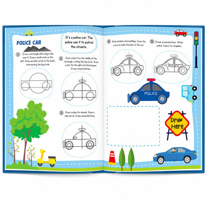 How to Draw Vehicles Book | Step-by-Step Drawing Book for Kids | Vehicle Activity Book
