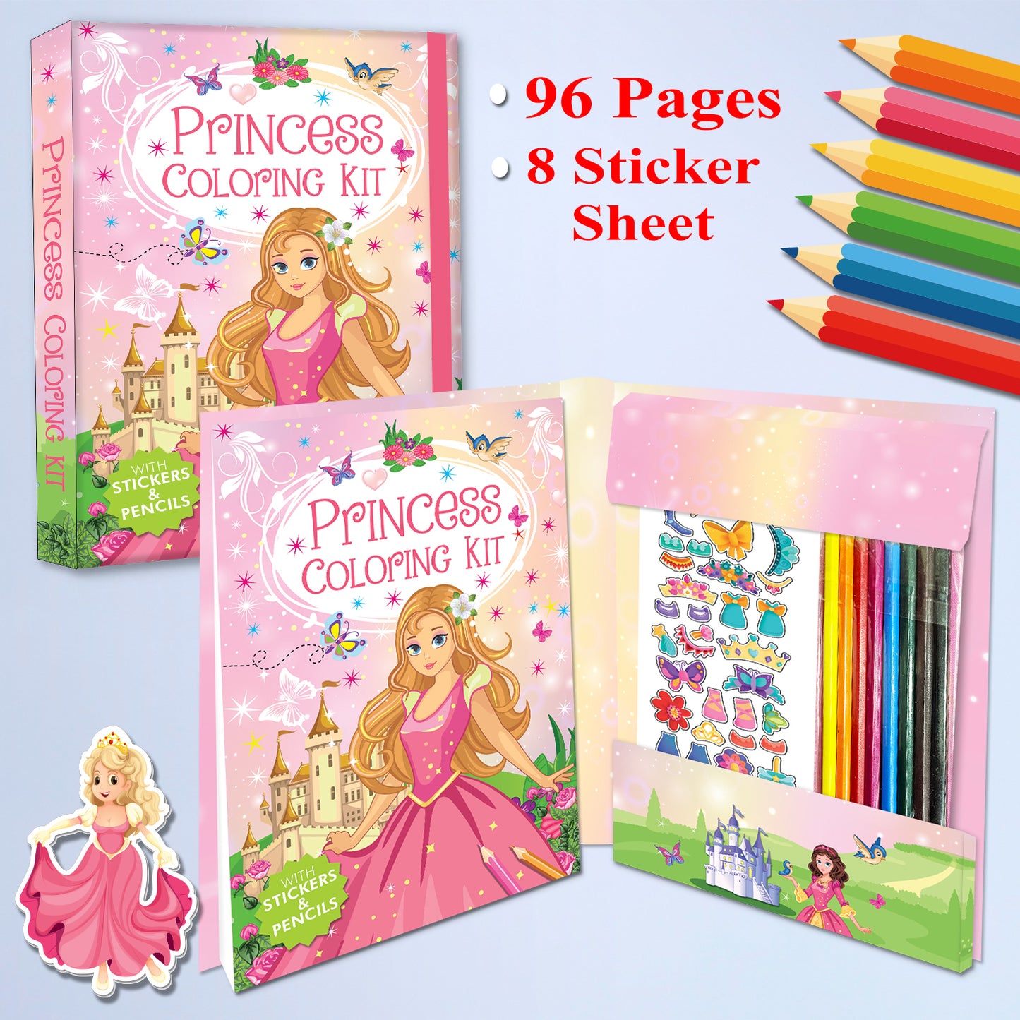 Princess Colouring Kit | Princess Coloring & Creative Activity Kit for Kids | Magical Art & Learning Kit