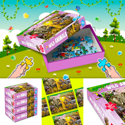 Wild Animals Jigsaw Puzzle | 100 Piece Puzzle Game for Kids