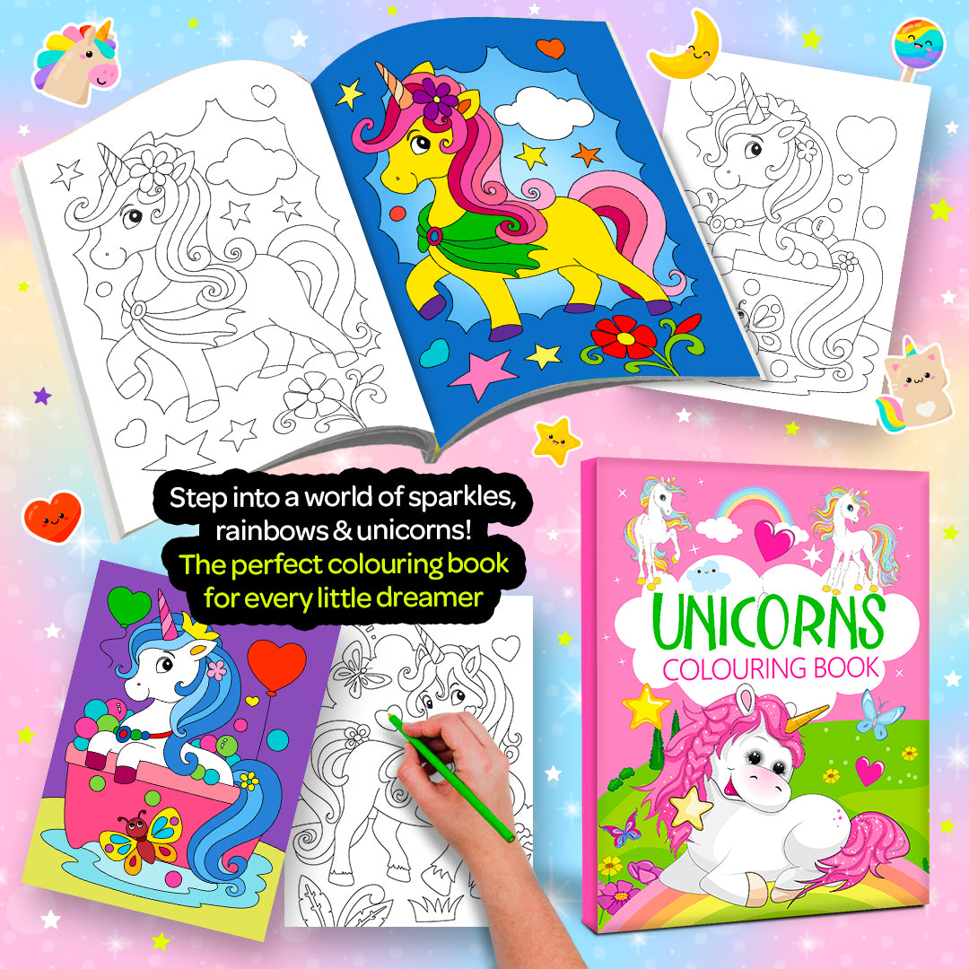 Unicorns Colouring Book - Two books lifestyle display