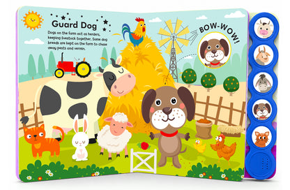 Farm Animals Sound Book | Interactive 5-Button Animal Sounds Book for Babies & Toddlers | Fun Early Learning Sound Book