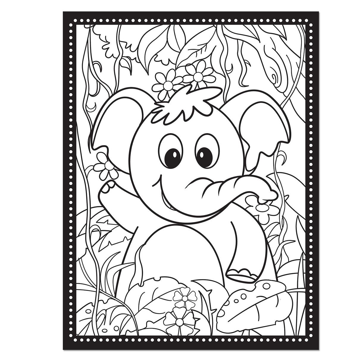 3D Velvet Board – Elephant | Velvet Coloring Board for Kids | Mess-Free Art & Craft Activity