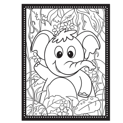 3D Velvet Board – Elephant | Velvet Coloring Board for Kids | Mess-Free Art & Craft Activity