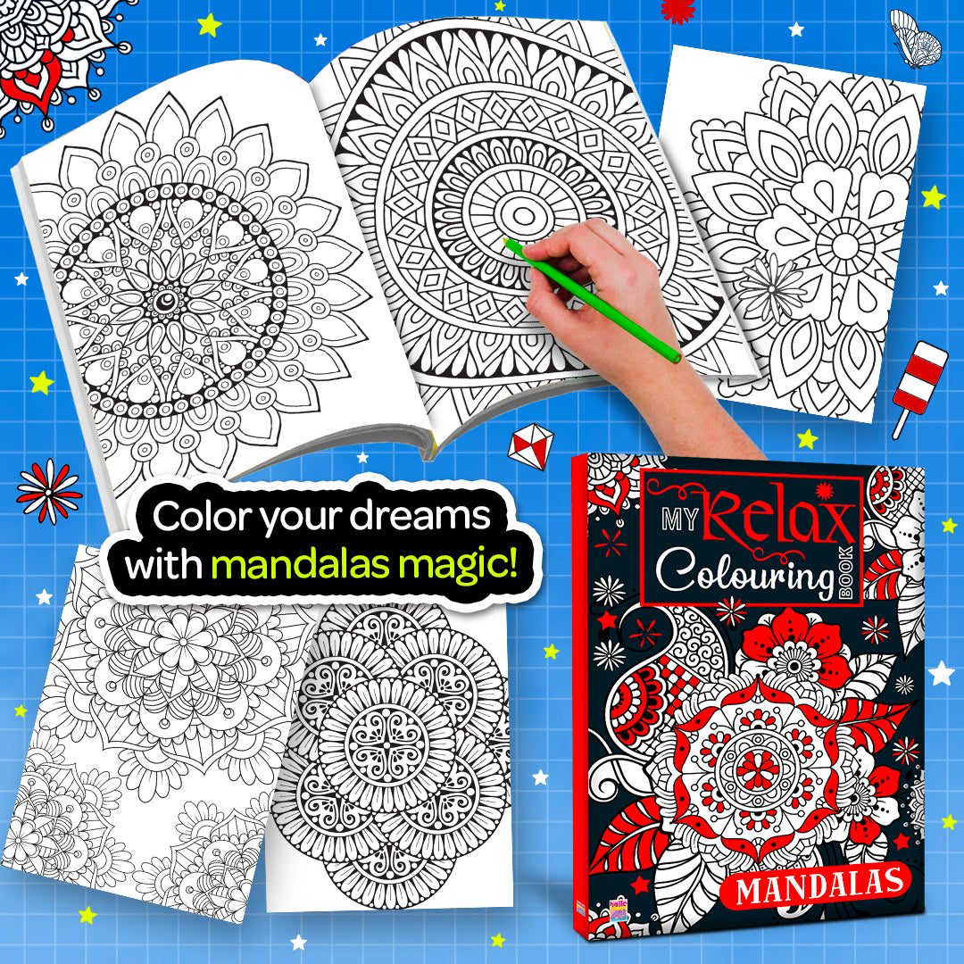 My Relax Colouring Mandala Book | Mindful Mandala Coloring Book for Kids | Creative & Stress Relief Activity Book