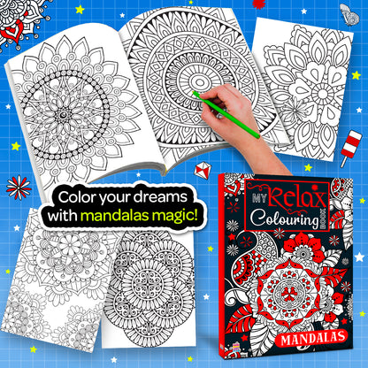 My Relax Colouring Mandala Book | Mindful Mandala Coloring Book for Kids | Creative & Stress Relief Activity Book