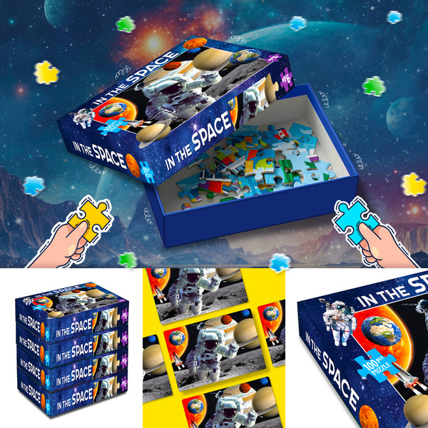 In the Space Puzzle Box | 100 Piece Jigsaw Puzzle for Kids