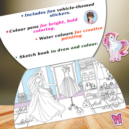 Princess Colouring Kit | Princess Coloring & Creative Activity Kit for Kids | Deluxe Art & Learning Kit