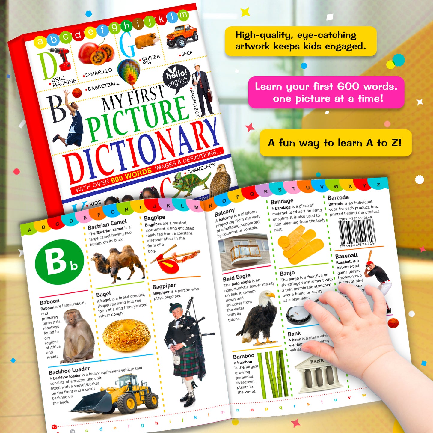 My First Picture Dictionary Book | Illustrated Picture Knowledge Book for Kids | Early Learning Vocabulary Book