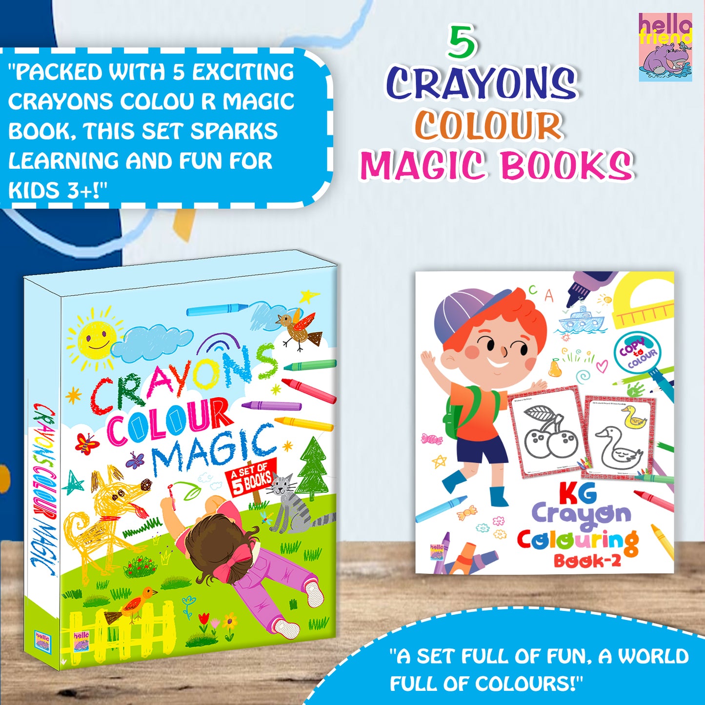 Crayons Colour Magic 5 Book Set | 5-Book Coloring Activity Set with Crayons for Kids