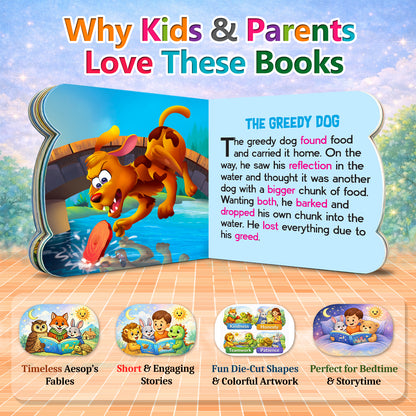 Animal Tales & Aesop's Fables | 2-Book Moral Story Combo for Kids 3+