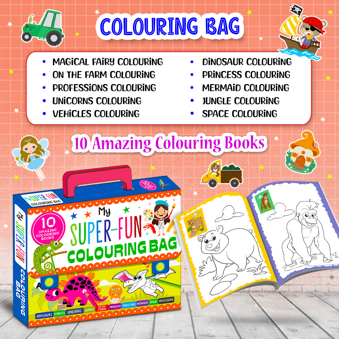 My Super Fun Colouring Bag | Learning Activity Kit for Kids | Creative Colouring & DIY Set