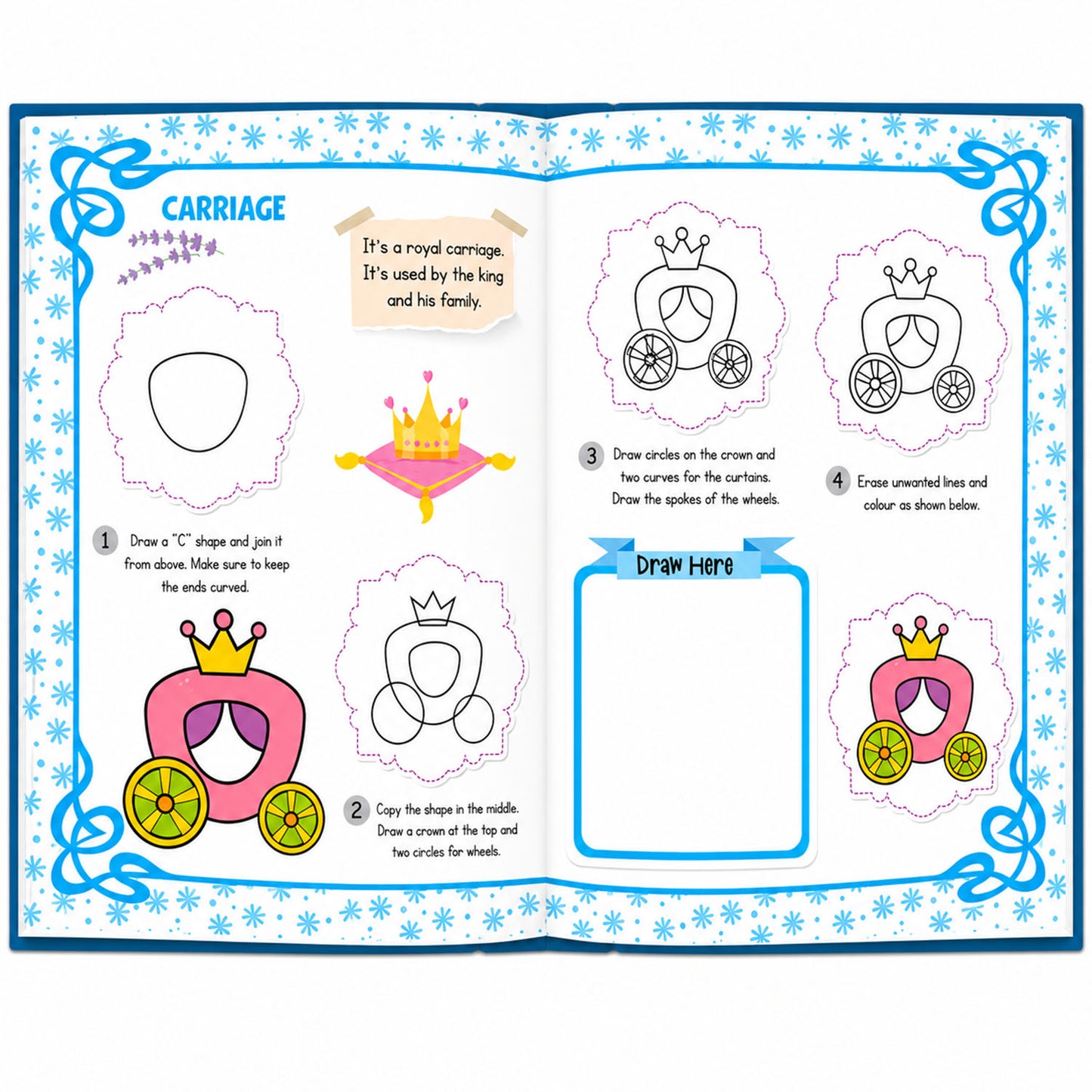 How to Draw Princess Book | Step-by-Step Princess Drawing Book for Kids | Learn to Draw Activity Book