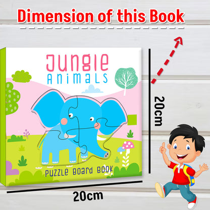 Jungle Animals Puzzle Book | Board Book with Jigsaw Puzzles for Kids