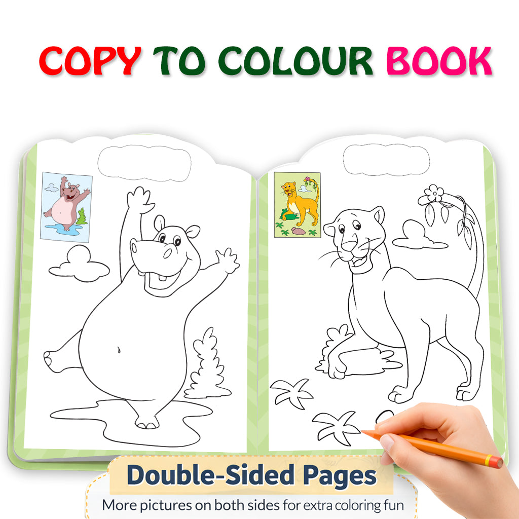 Copy to Colour – Animals | Animal Copy & Color Activity Book for Kids | Fun Learning Coloring Book
