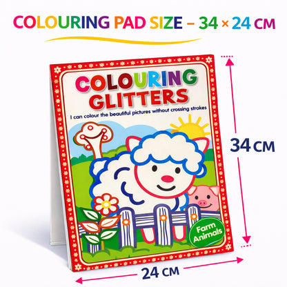 Colouring Glitters – Jungle Animals | Glitter Coloring Book for Kids | Sparkling Wildlife Activity Book