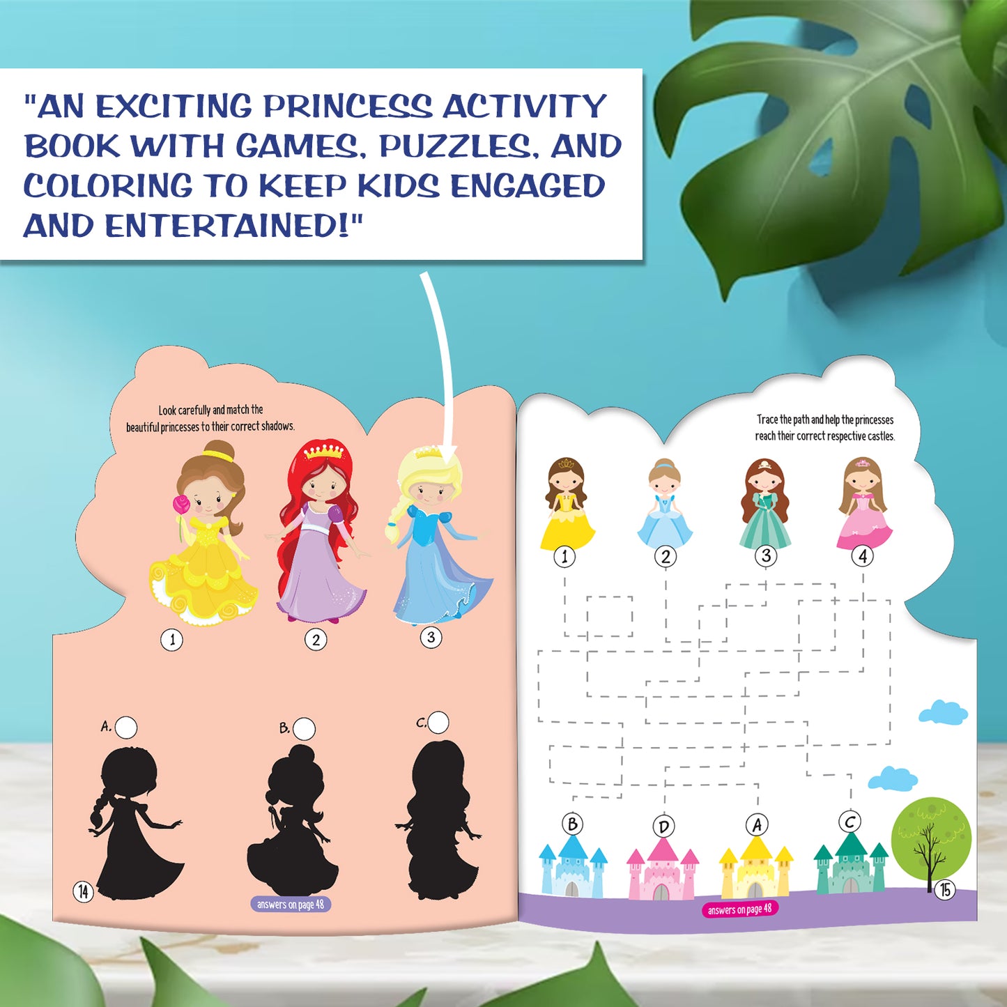Die-Cut Princess Activity Book | Princess Sticker Activity Book for Kids | Creative Learning & Play Book