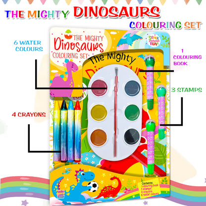 The mighty dinosaur colouring set