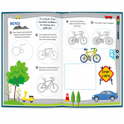 How to Draw Vehicles Book | Step-by-Step Drawing Book for Kids | Vehicle Activity Book