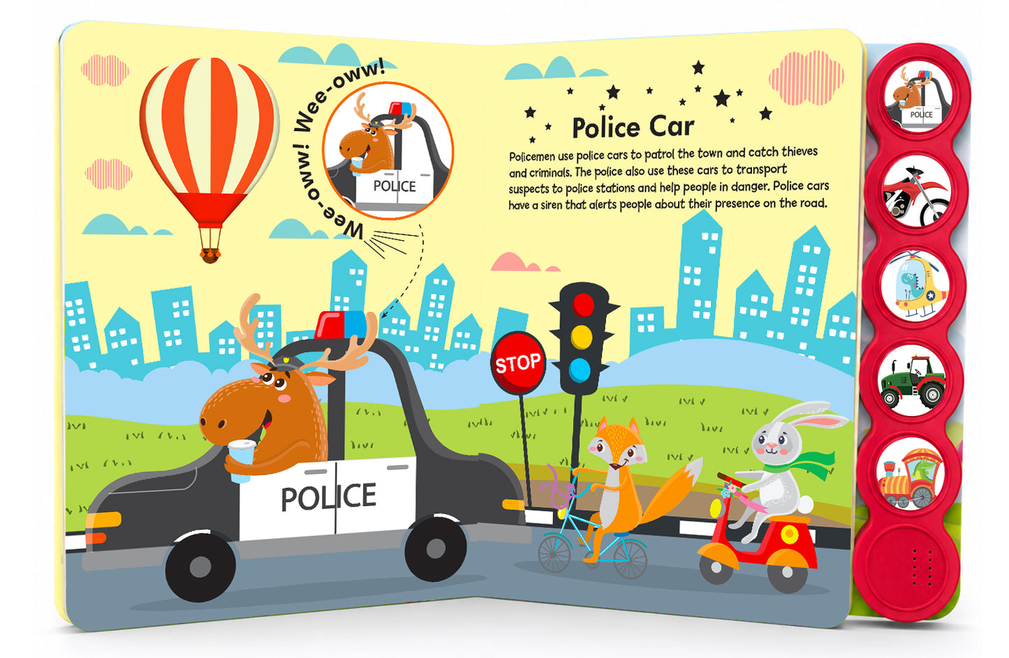 Noisy Vehicles Sound Book - Motorbike Page & Features