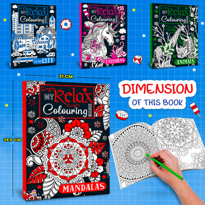 My Relax Colouring Mandala Book | Mindful Mandala Coloring Book for Kids | Creative & Stress Relief Activity Book